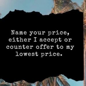 Name your price ! I either accept or give you my lowest price.